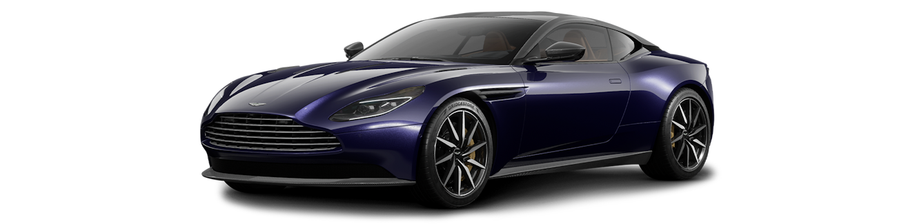 Aston Martin DB11 violette vue de côté