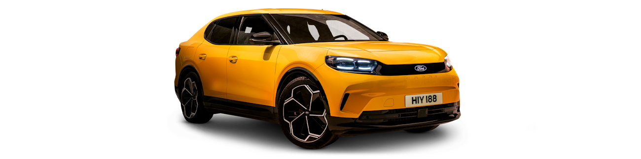 Gelber Ford Capri von aussen