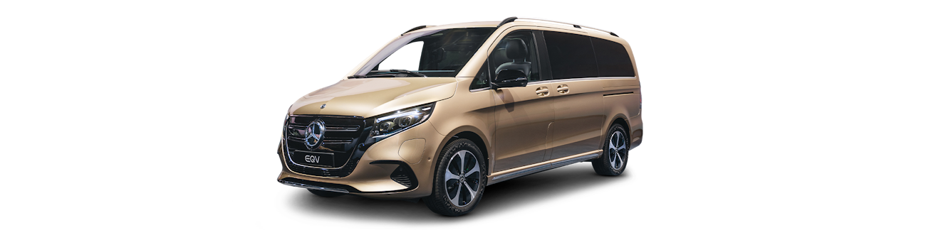 Mercedes Benz EQV dorée vue de l'extérieur