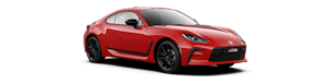 Toyota GR86 rossa dall'esterno
