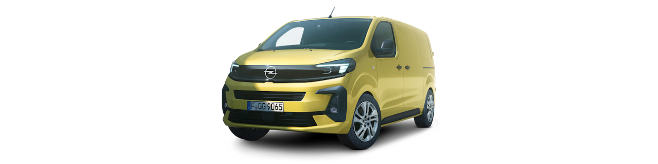 L'Opel Vivaro jaune vu de l'extérieur